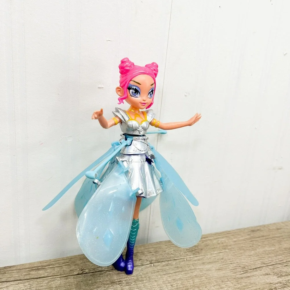 Spin Master Hatchimals Pixies Crystal Flyers Silver Flying Doll Pink Hair Pink
